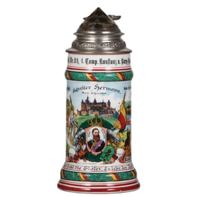 Regimental stein, .5L, Inft. Regt. Nr. 114, Konstanz u. Burg - Hohenzollern