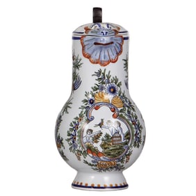 Faience stein, 10.2" ht., French, marked Decor Nevers