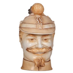 Character stein, .5L, porcelain, Jäger Soldier with Raupenhelm