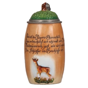 Character stein, .5L, porcelain, Acorn with Stag