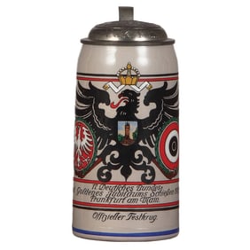 Stoneware stein, .5L, 17. Deutsches Bundesschiessen 1912, Frankfurt am Main