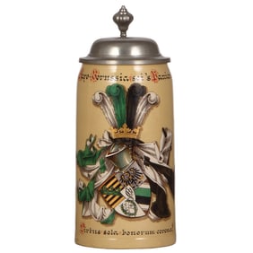 Student association stein, 1.0L, by Mettlach, Saro-Borussia sei's Panier!