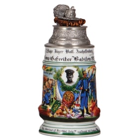 Regimental stein, .5L, Jäger Bataillon Nr. 2, Aschaffenburg
