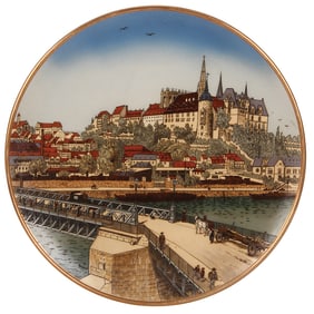 Mettlach plaque, 17.2" d., 2518