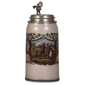 Stoneware stein, 1.0L, 15. Deutsches Bundesschiessen, München, 1906