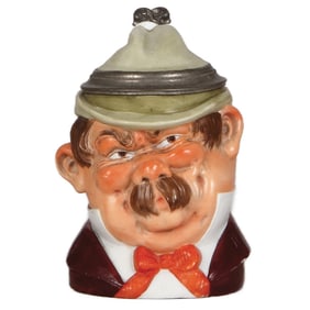 Character stein, .5L, porcelain, Man with Mustache