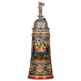 Regimental stein, 1.0L, S.M.S. Hessen u. S.M.S. Kaiser Barbarossa
