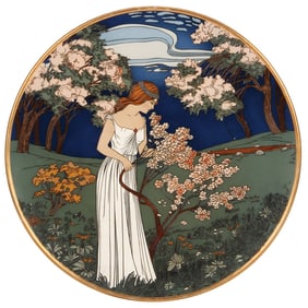 Mettlach plaque, 18.0" d., 2898