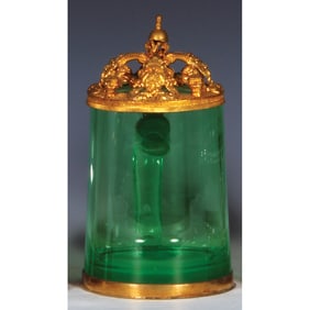 Glass stein, .5L, blown, green uranium