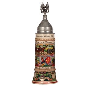 Regimental stein, .5L, Feld Artl. Regt. Nr. 69, & 7. Batt. Lehr. Regt. der Feld Artl. Schiess - Schu