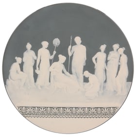 Mettlach plaque, 18.3" d., 2443