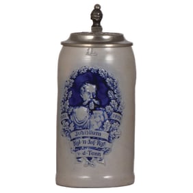Stoneware stein, 1.0L, Jubiläum Kgl. 11. Inft. Regt. v.d. Tann, 1805 - 1905