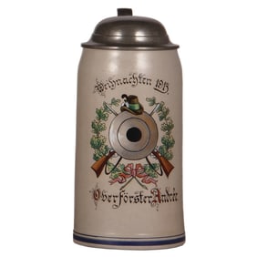 Stoneware stein, 1.0L, marked Weihnachten 1913