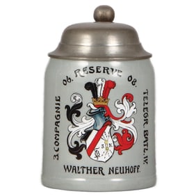 Regimental stein, Mettlach, .5L,  Telegr. Batl. IV