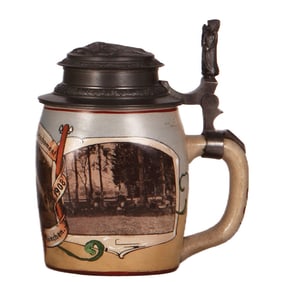 Regimental stein, .5L, Telegraphen - Detachment, Funken Abtlg., München, 1906 - 1908
