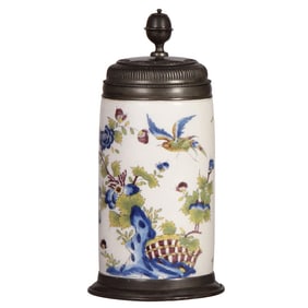 Faience stein, 10.2" ht., Augsburger Birnkrug, c.1750