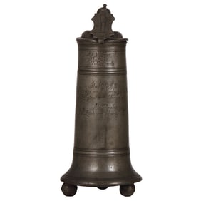 Pewter flagon, 15.9" ht., roster of names on the body