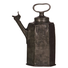 Pewter Tullenkanne, 12.3" ht., screw-off lid, touch marks