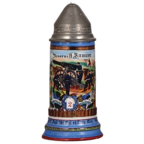 Regimental stein, .5L, 2. Fuss Artl. Regt., Metz