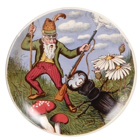 Mettlach plaque, 8.0" d., 1044(1325), PUG