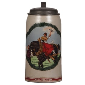 Stoneware stein, 1.0L, Braeu-Rosl
