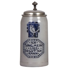 Stoneware stein, 1.0L, by F. Ringer