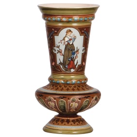 Mettlach vase, 10.7" ht., 1749