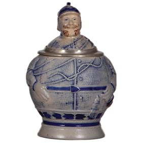 Character stein, .5L, stoneware, Fireman