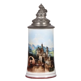 Porcelain stein, .5L, King Ludwig of Bavaria Castle Neuschwanstein