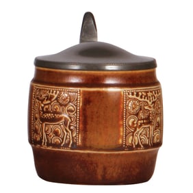 Stoneware stein, .5L, by Albin Müller, Art Nouveau