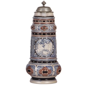 Stoneware stein, 2.5L, marked J.W. Remy