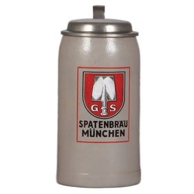 Stoneware stein, 1.0L, Spatenbräu München, Winter Olympiade 1936