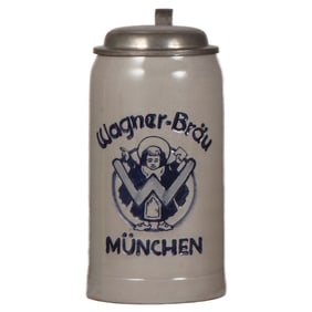 Stoneware stein, 1.0L, Wagner-Bräu, München
