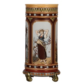 Mettlach vase, 13.1" ht., 1462