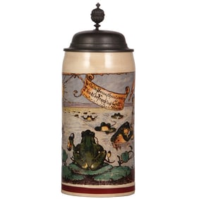 Mettlach stein, 3.0L, 11.2" ht., 1038(1526)