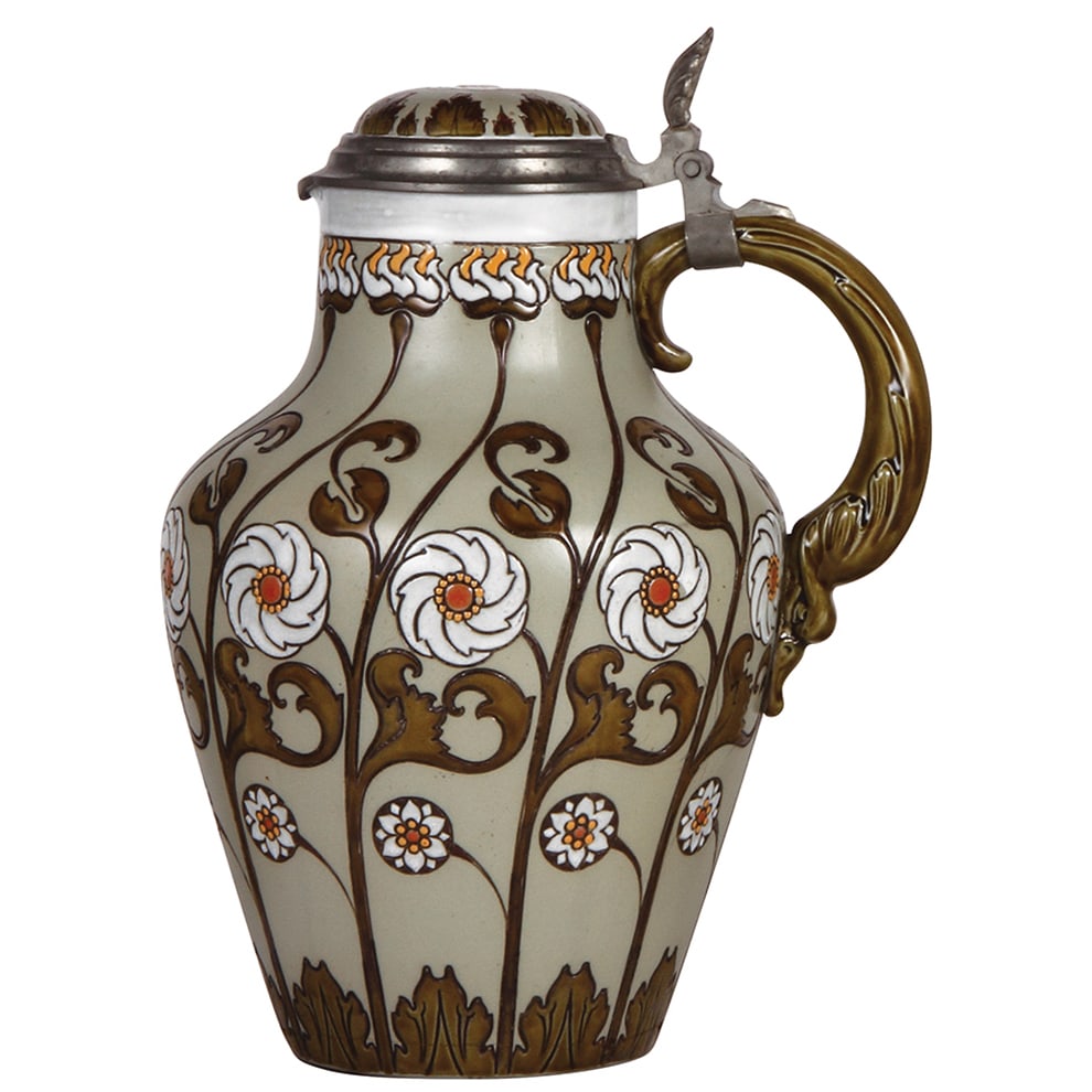 Mettlach stein, 4.4L, 13.0" ht., 2098 (1 of 3)