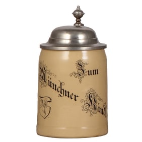 Brewery stein, .5L, Mettlach, #1866, zum Münchner Kindl
