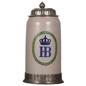 Brewery stein, 8.0L, Hofbräu with crown,