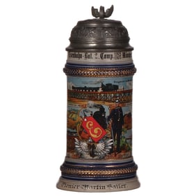 Regimental stein, .5L, Eisenbahn Bat., 2. Comp., München