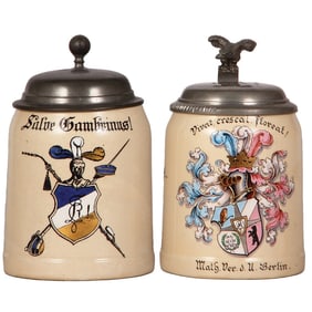 Student steins (two), Mettlach,.5L