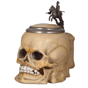 Regimental stein, .5L, Character Skull, Husar Regt., Nr. 17, Braunschweig