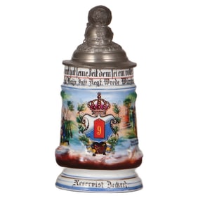 Regimental stein, .5L, Inft. Regt. Nr. 9, 2. Comp., Würzburg