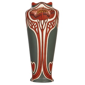Mettlach vase, 14.5" ht., 2976