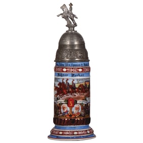 Regimental stein, .5L, Bayer. Feld Artl. Regt, 4. Battr., Landau