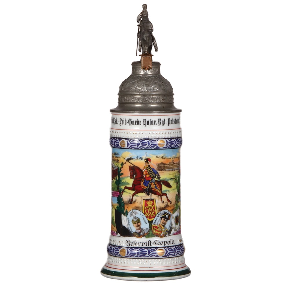 Regimental stein, .5L, Leib Garde Husar Regt., Potsdam (1 of 3)