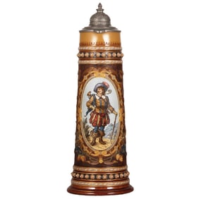 Mettlach stein, 5.65L, 21.7" ht., 1562