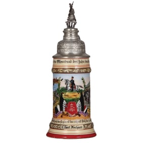 Regimental stein, .5L, Leib Husaren Regt. Nr. 1, Danzig - Langfuhr