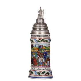 Regimental stein, .5L, nft. Regt. Nr. 2, 12. Comp., München
