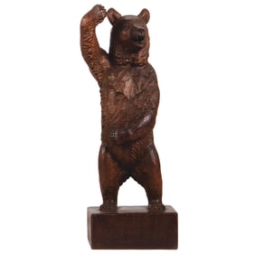 Black Forest wood carving, 17.5" ht., bear