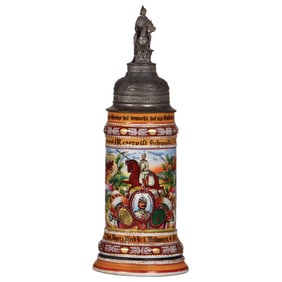 Regimental stein, .5L, Jäger z. Pferde, Nr. 5, Mülhausen E.